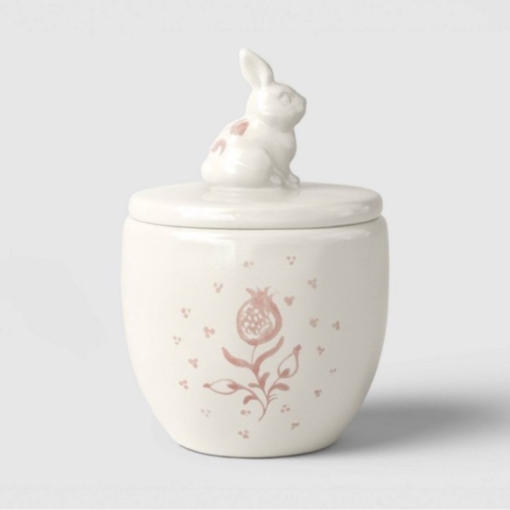 Easter Stoneware Aralia Sugar Jar Pink - Threshold™